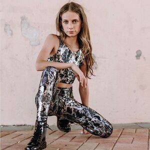 Snake Print Dance Leggings Set